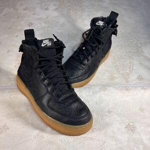 Nike Air Force 1 SF Mid Size 6.5Y Black Gum Bottom AJ0424-001 VF